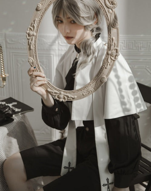 【予約販売】Holy academy 皇子系 ゴスロリ パンツ・マントセットアップ