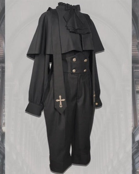 [Pre-order] Holy academy Ouji Gothic Lolita Pants and Cloak Setup