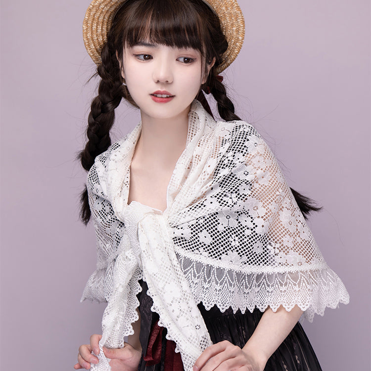 retro lace lolita shawl