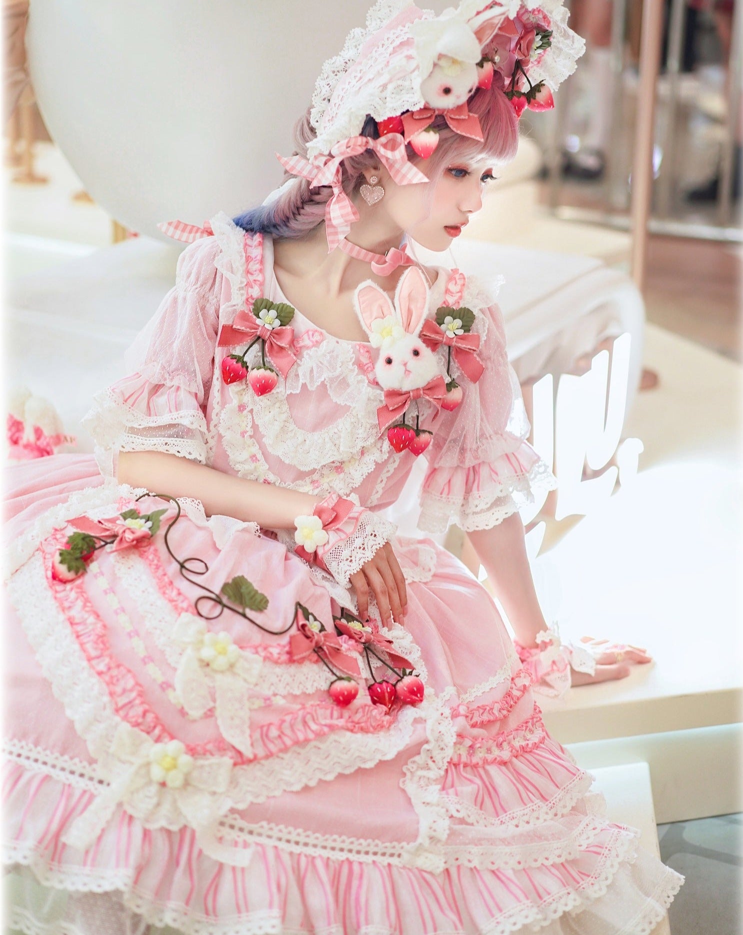 直営通販 Angelic Pretty スウィートリボンストロベリー ワンピース