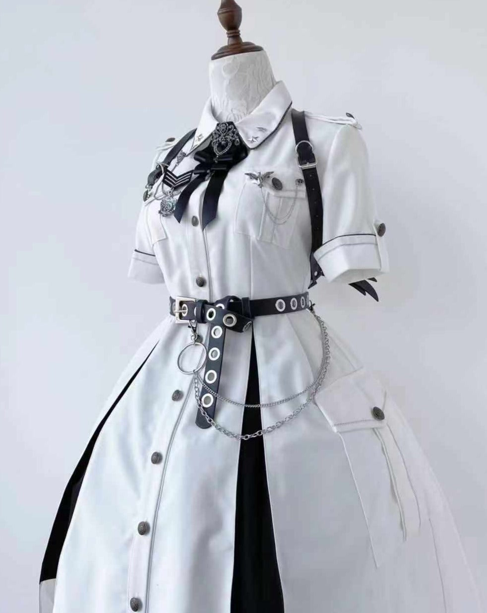 【予約販売】ミリタリー ロリィタ ダークゴシック半袖ワンピース