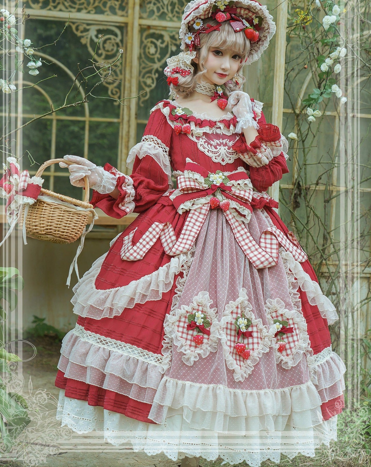 苺の薫り ガーデンプリンセスドレス 全6色 – ロリータファッション通販