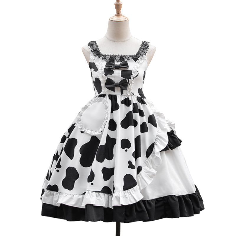 Dalmatian Pattern Deformed Skirt Design Lolita Jumper Skirt