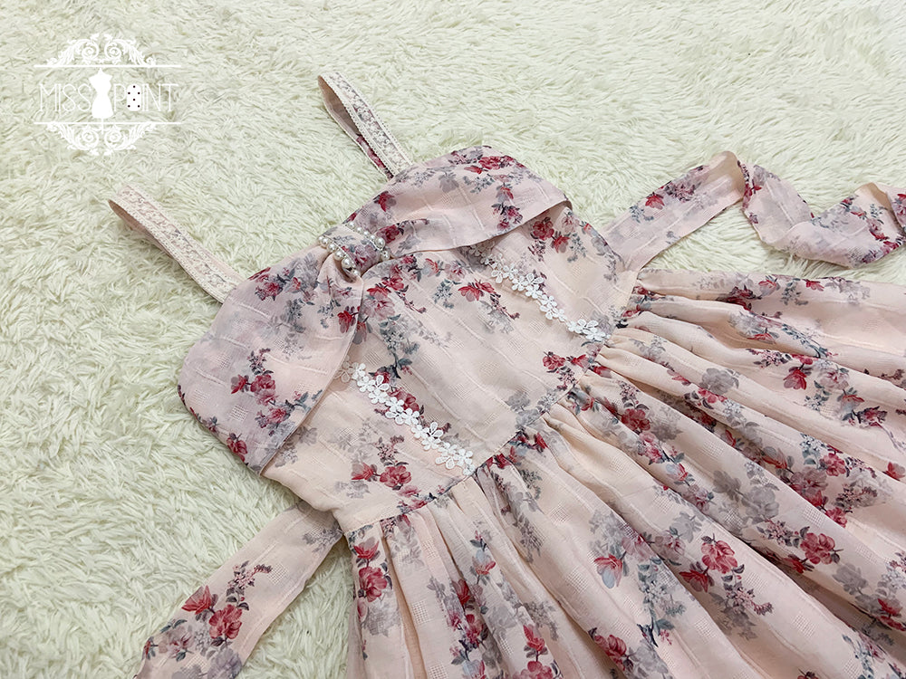 【予約販売】花海棠のフロントリボンクラシカルジャンパースカート