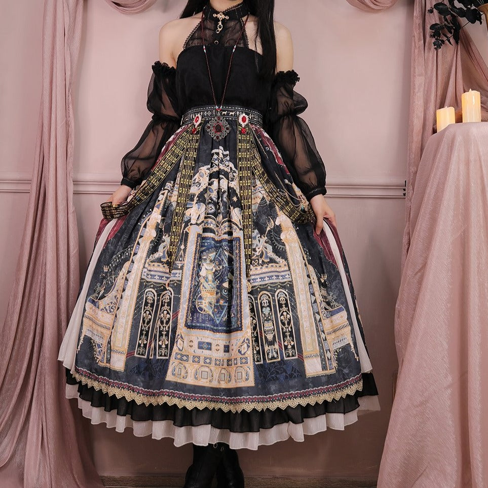 Twilight Egyptian Lolita Side Chiffon Skirt