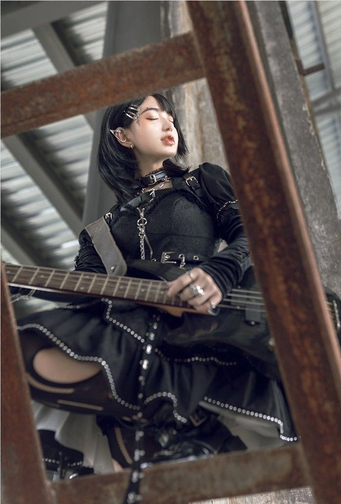 ライブに着ていきたいゴスロリ風　ジャンパースカート