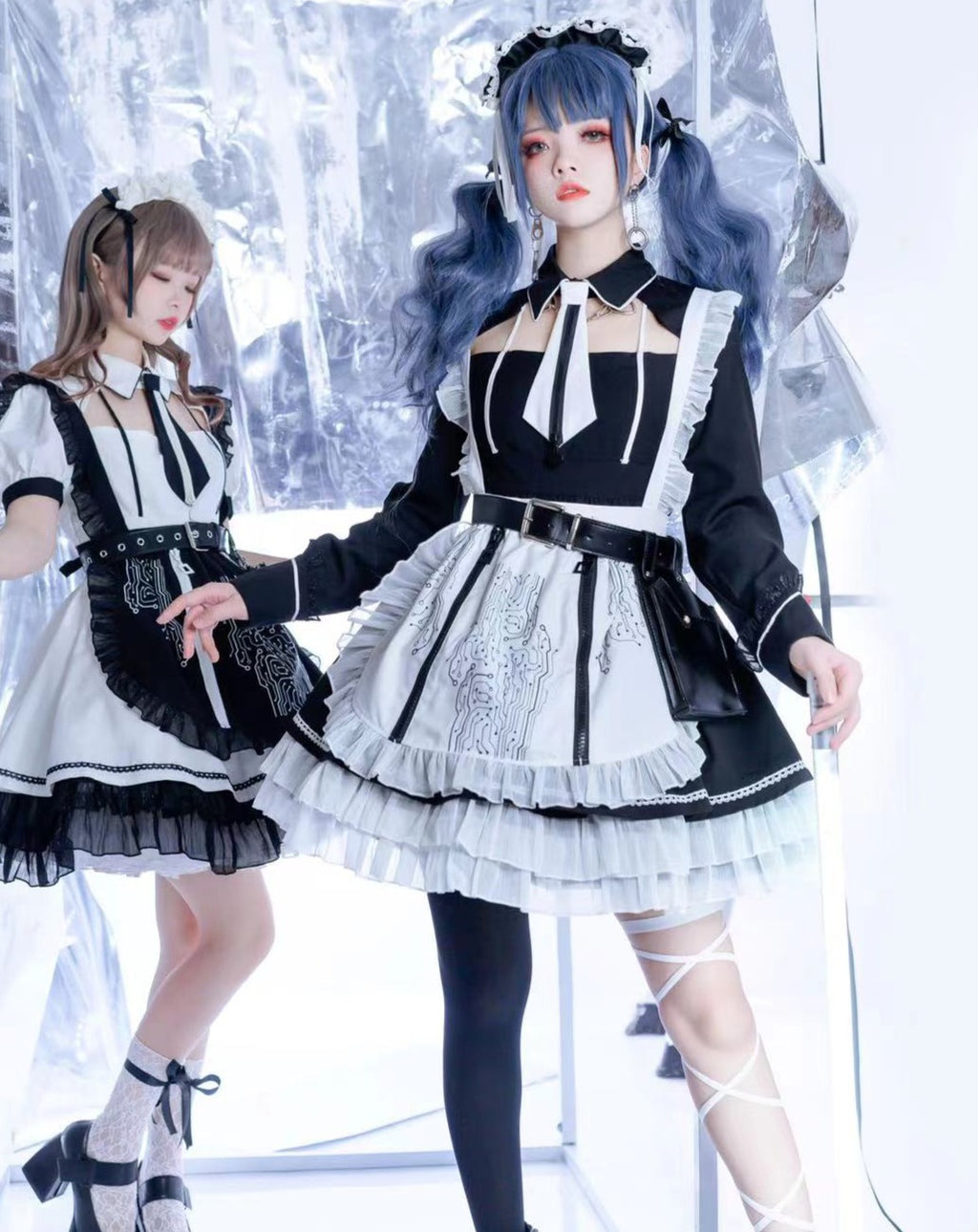 【予約販売】SFメイド ゴスロリエプロン付き長袖ワンピース