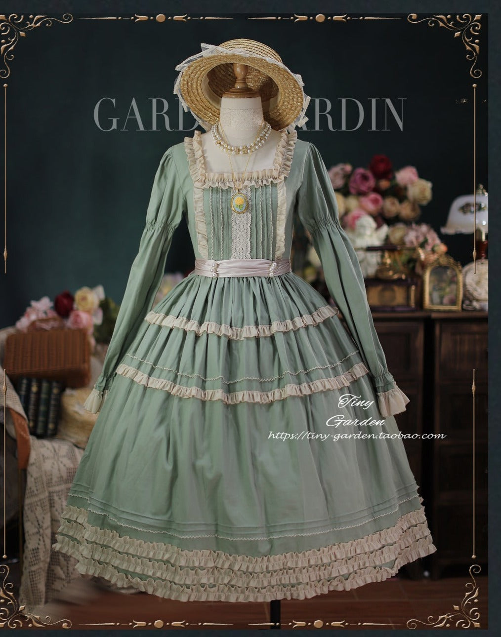 [Reservation sale] Antique ball elegant classical long-sleeved dress