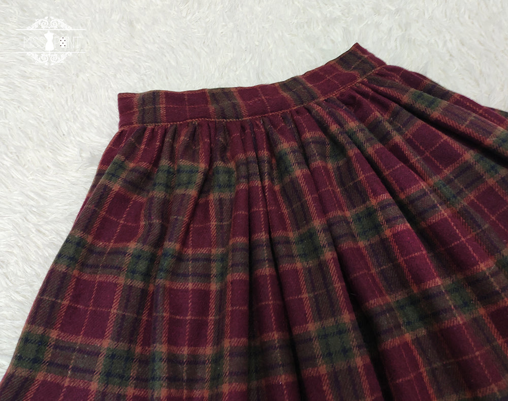 [Pre-order] Classical layered skirt with plaid pattern