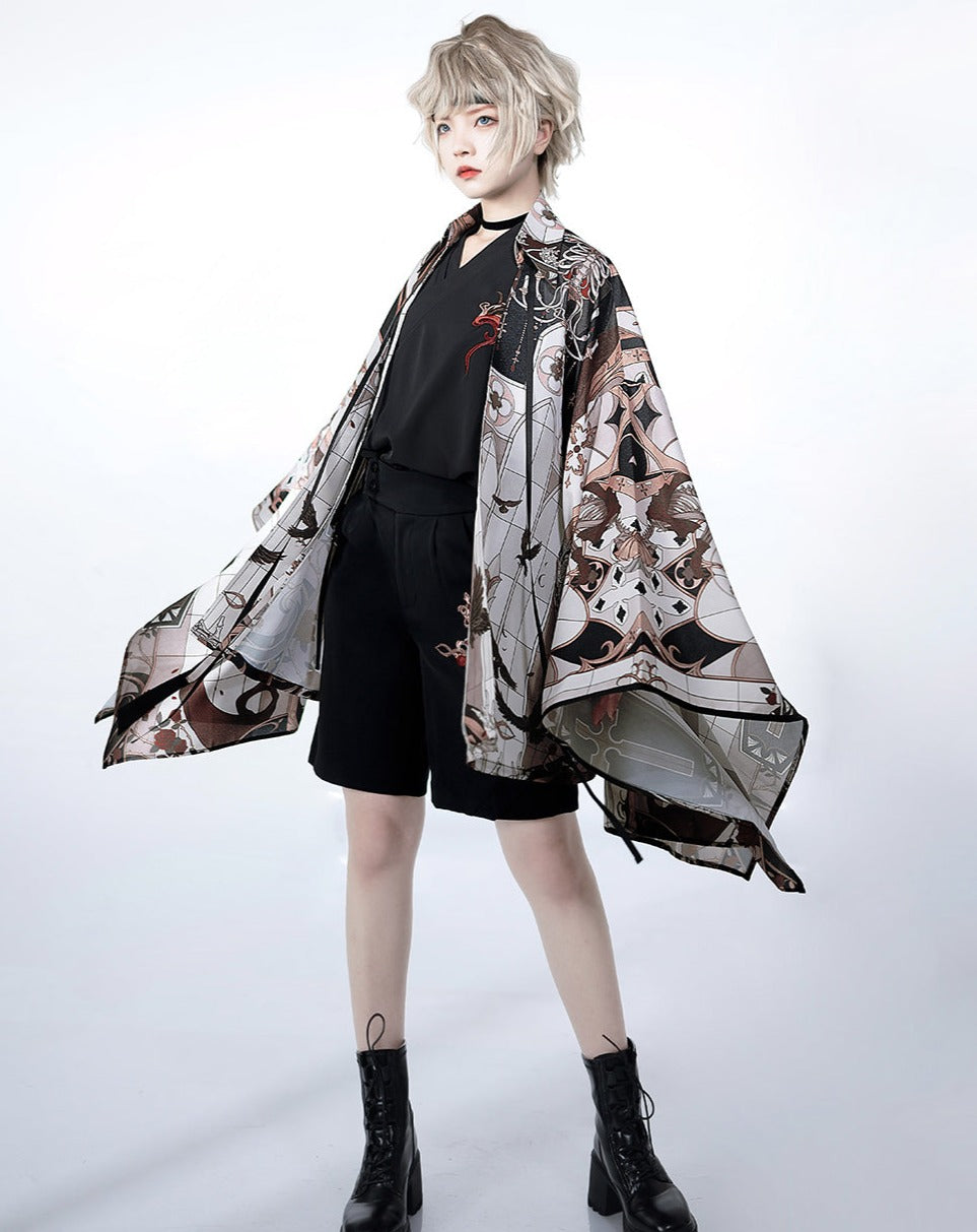 【予約販売】暗夜指令 皇子系×和風 ゴシックプリント羽織