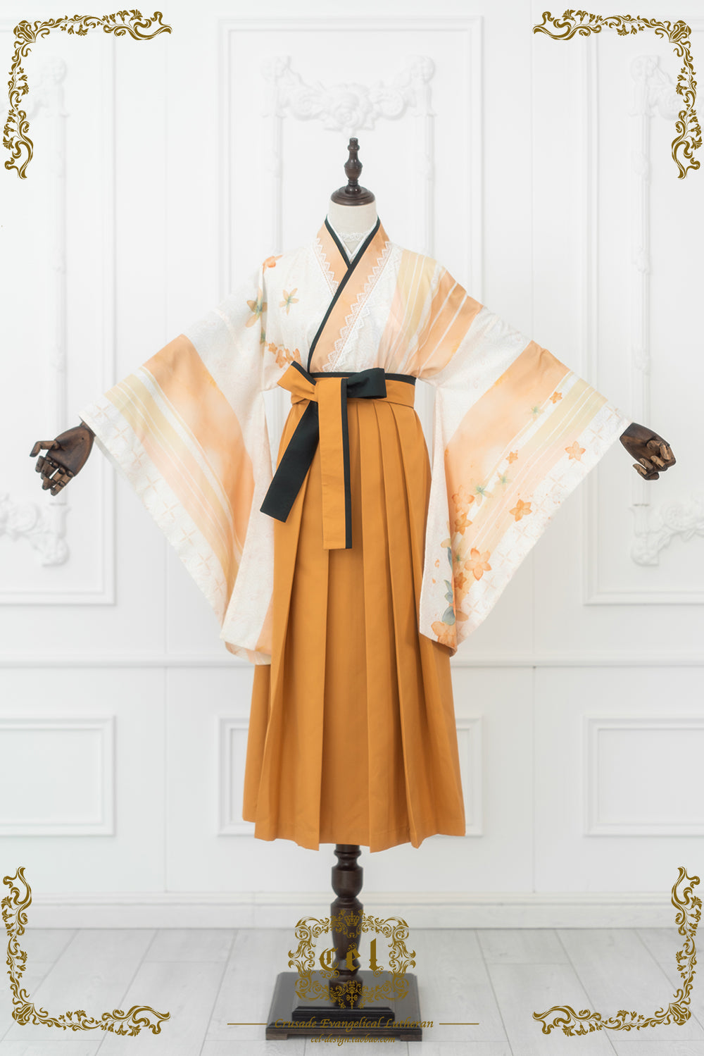 Japanese-style print and lace kimono-style tops [20% off when purchased together]