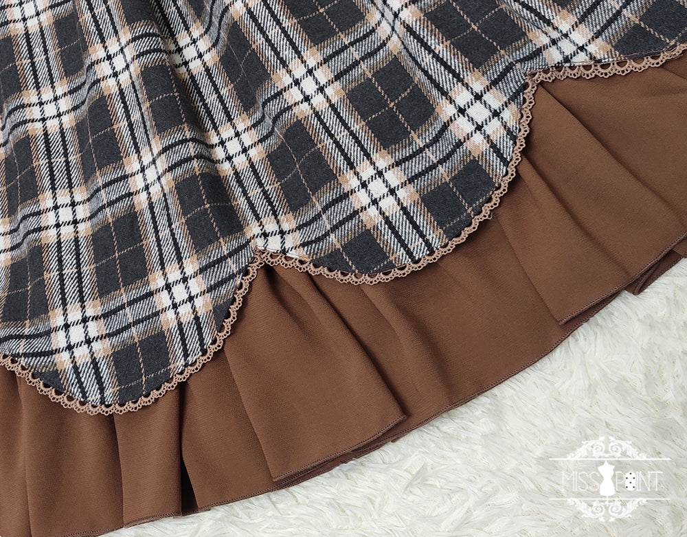 [Pre-order] Classical layered skirt with plaid pattern
