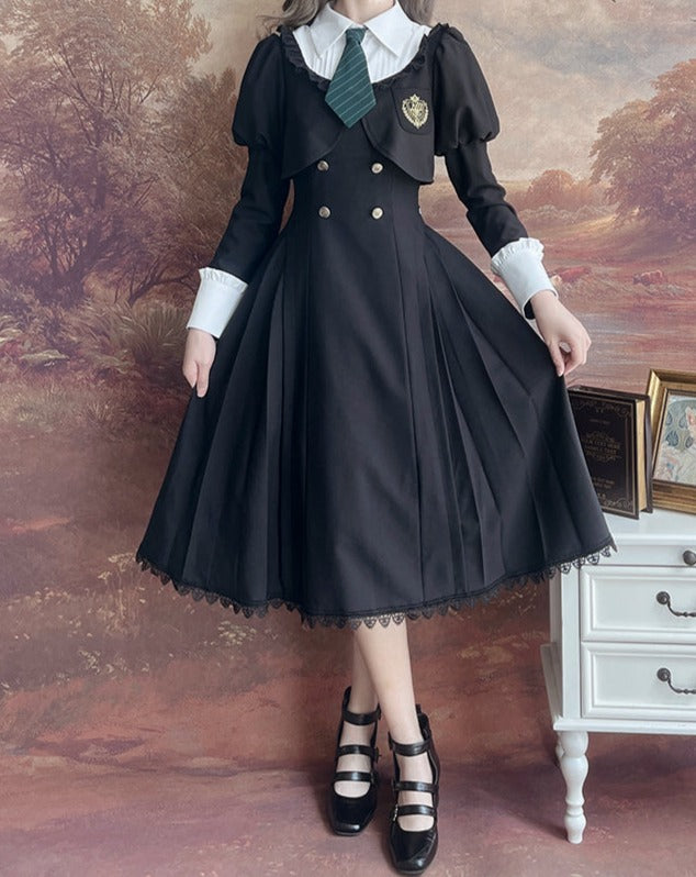 【予約販売】制服風 フェイクレイヤードワンピース