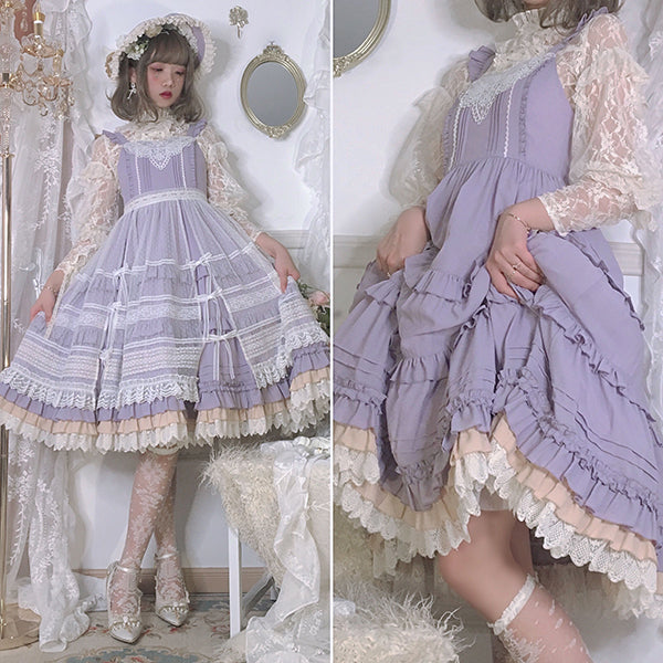 【予約販売】ベールのオーバースカート付きクラシカルジャンパースカート