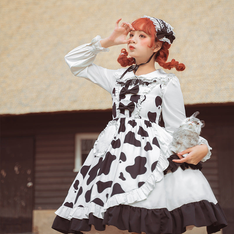 Dalmatian Pattern Deformed Skirt Design Lolita Jumper Skirt