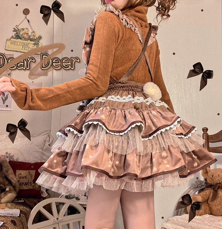 しっぽとりぼん付き トナカイ キュート ロリィタ ジャンパースカート