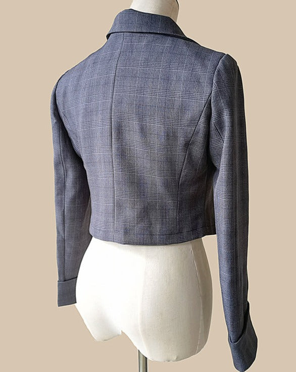Foggy Track Traditional Check Jumper Skirt and Jacket