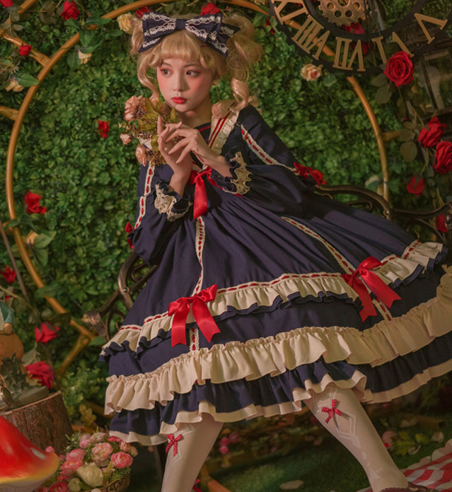 Fairyland Sailor Ribbon Long Sleeve Lolita Dress
