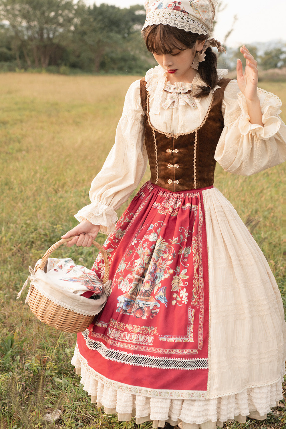 【予約販売】バイエルンの少女 カントリー風スカート［ロングタイプ］