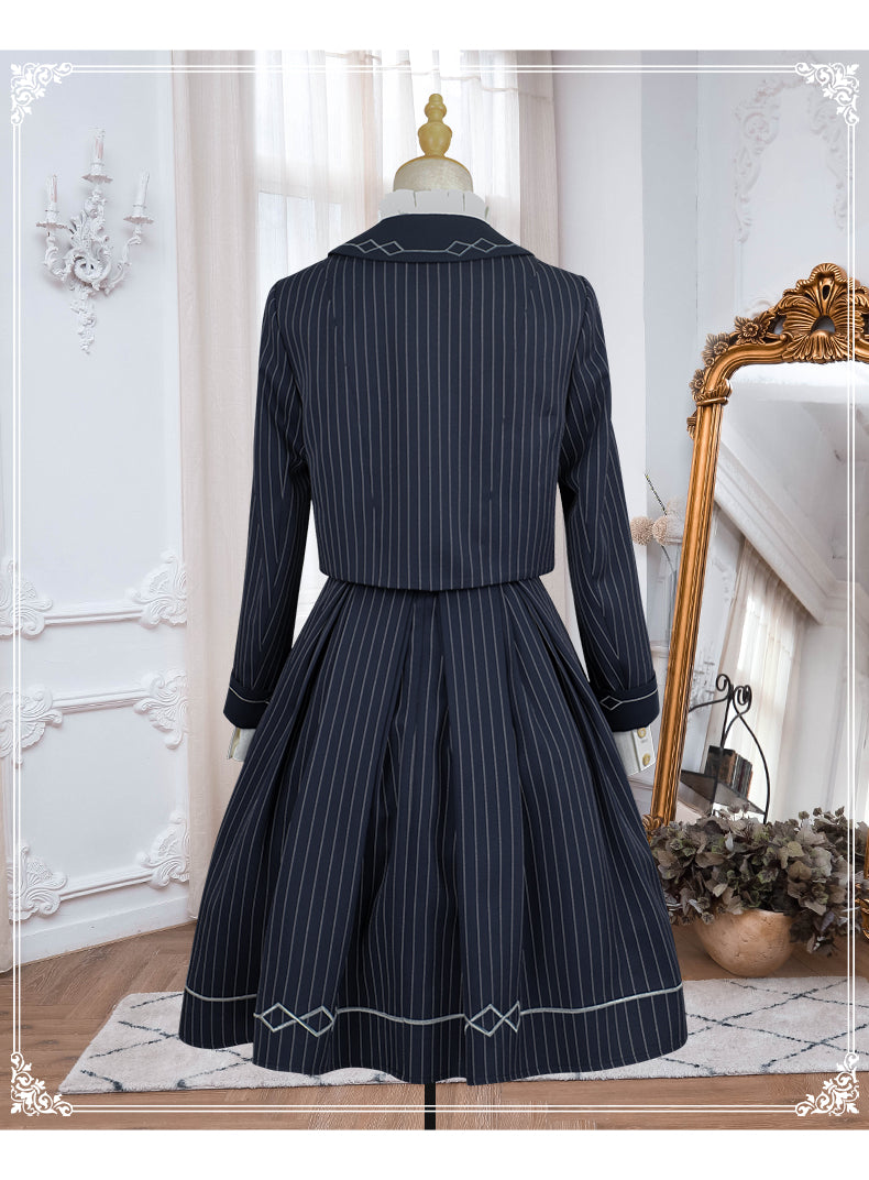 【予約販売】櫻島学院 制服風ストライプセットアップ