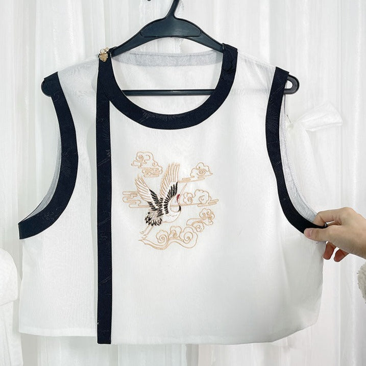 皇子系 鶴刺繍の華ロリベスト