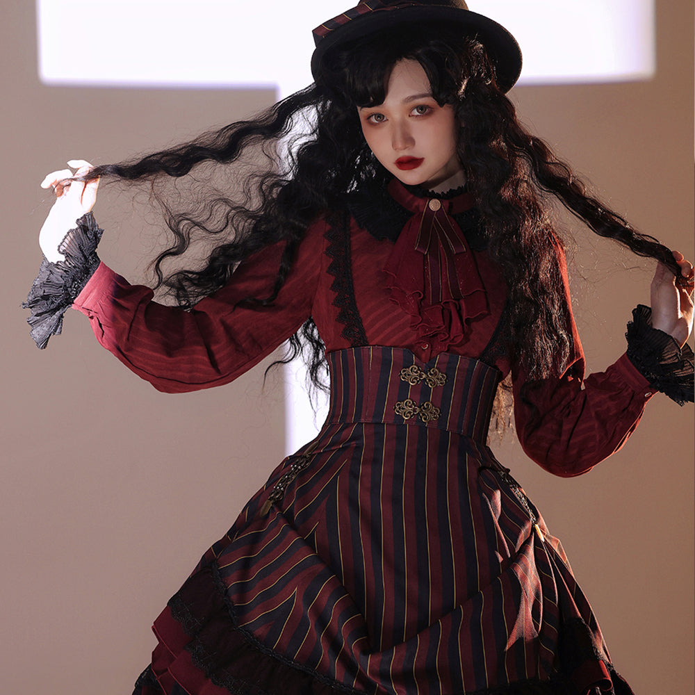 【予約販売】領主貴族のエレガントスタンドカラーブラウス