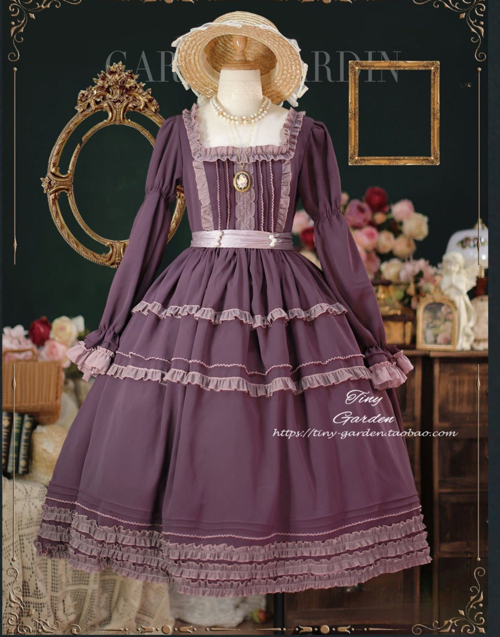 [Reservation sale] Antique ball elegant classical long-sleeved dress