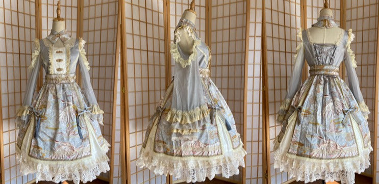 鶴の飛翔 華ロリプリンセスドレス フルセット