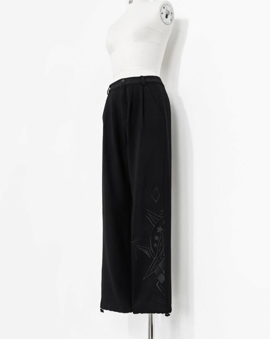 [Pre-order] Black Knight Prince embroidered pants