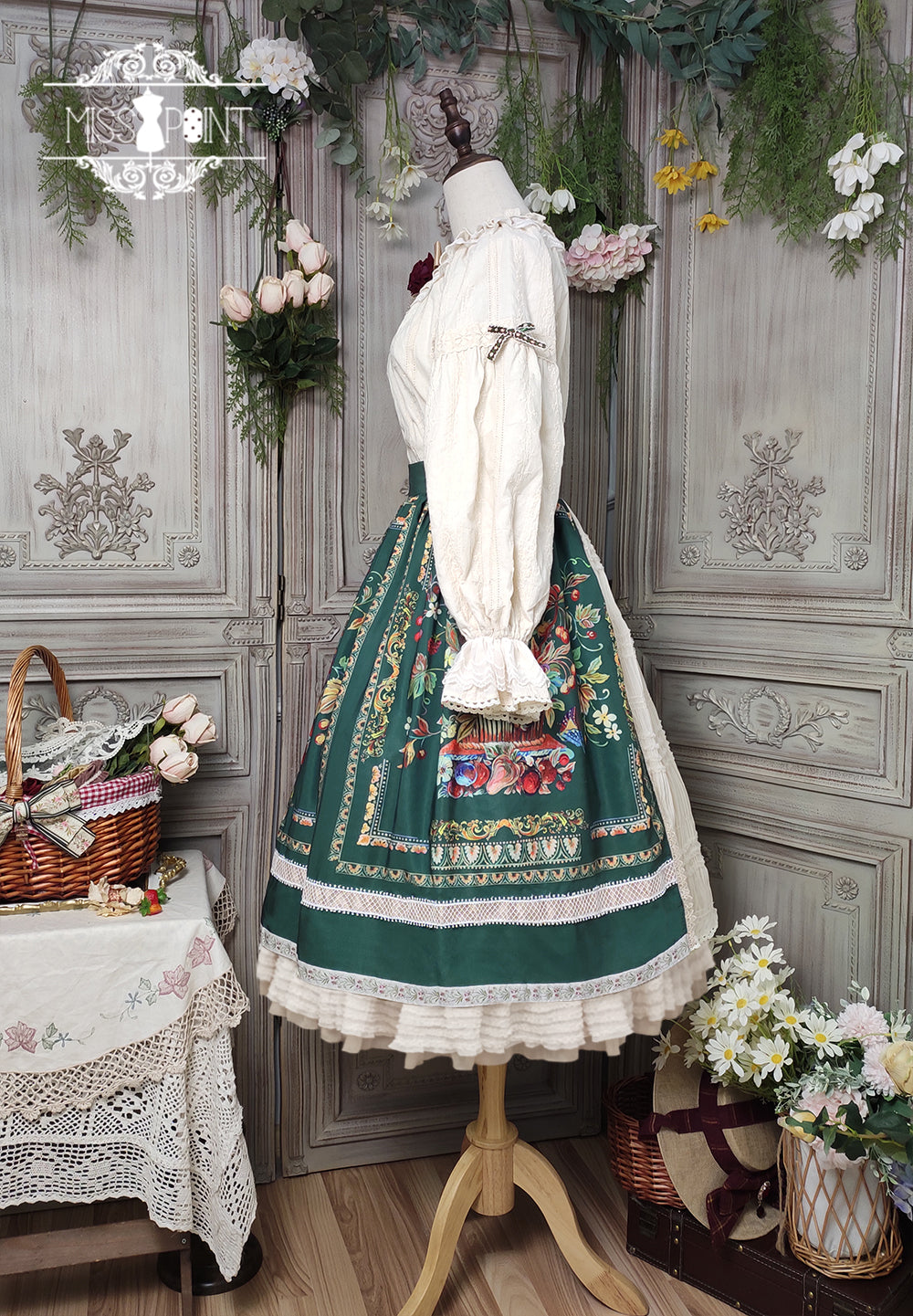 【予約販売】バイエルンの少女 カントリー風スカート［ロングタイプ］