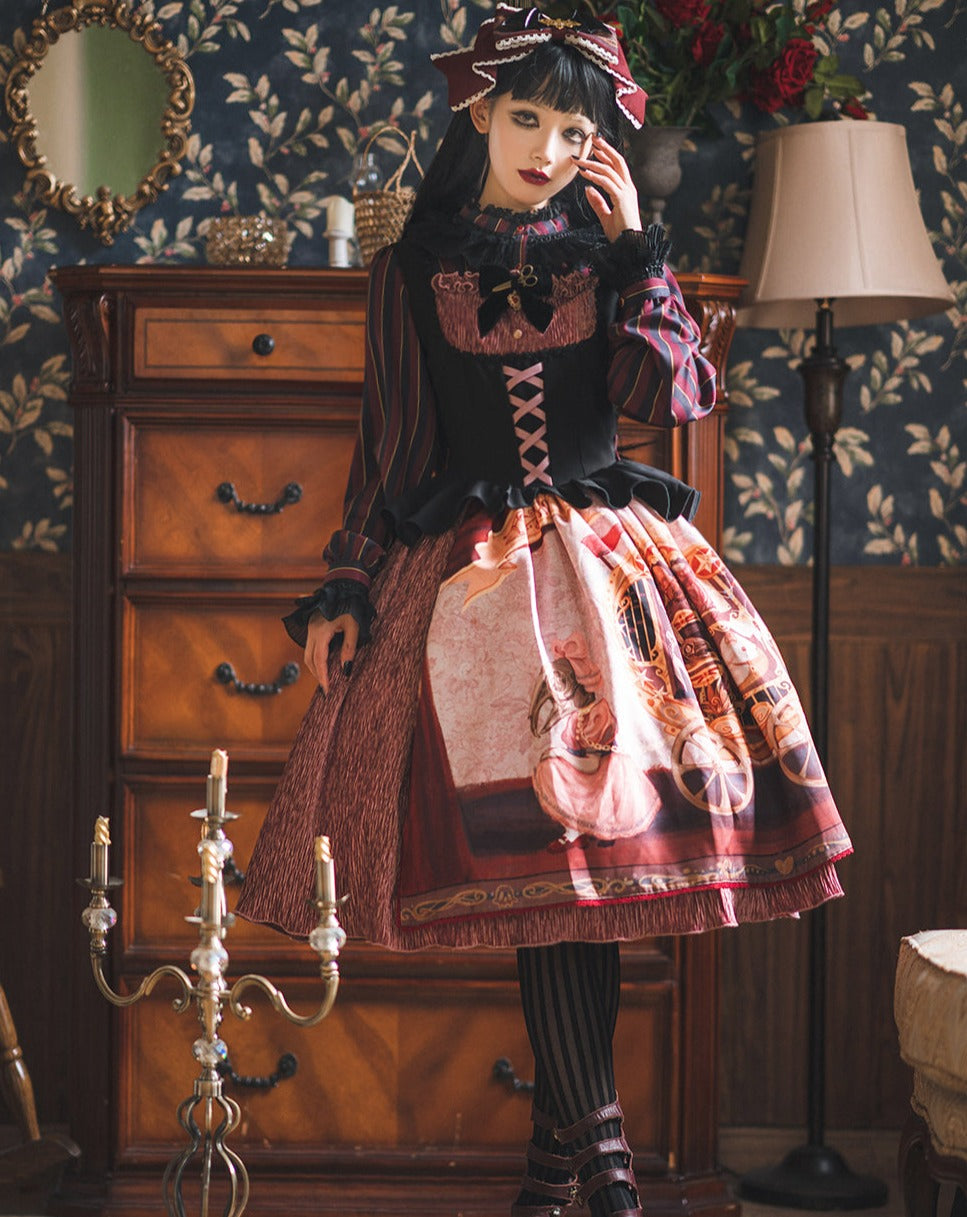 Kaikiya Korumadan lace-up jumper skirt