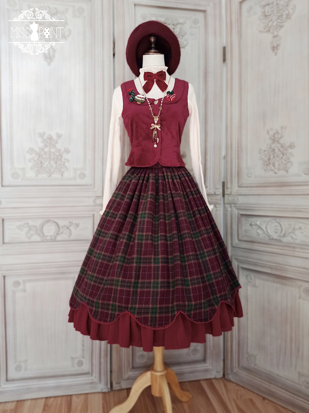 [Pre-order] Classical layered skirt with plaid pattern