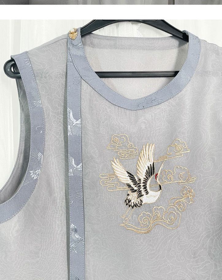 皇子系 鶴刺繍の華ロリベスト