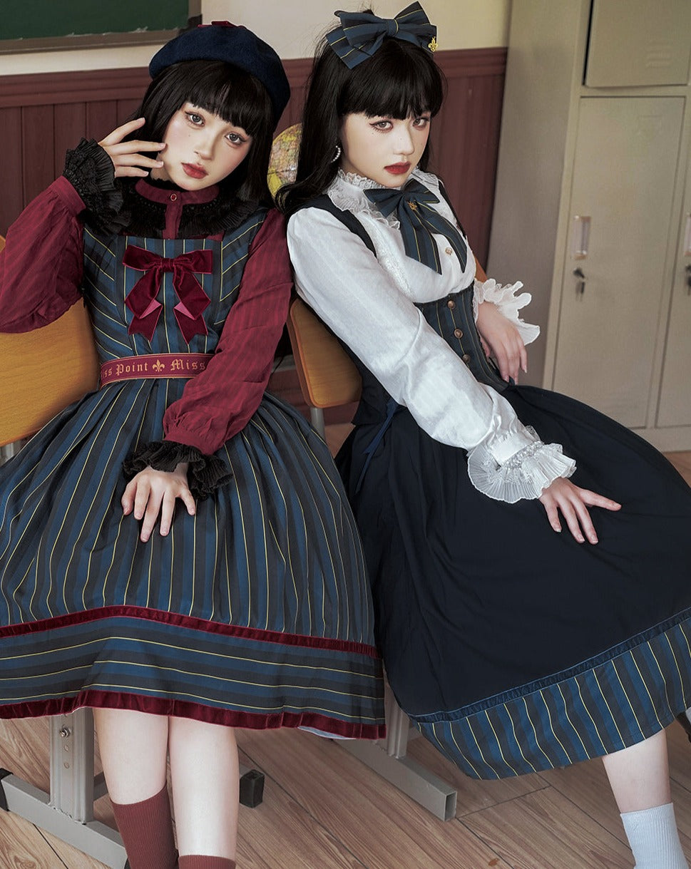 [Pre-order] Lord and noble's gothic lolita vertical striped skirt and vest