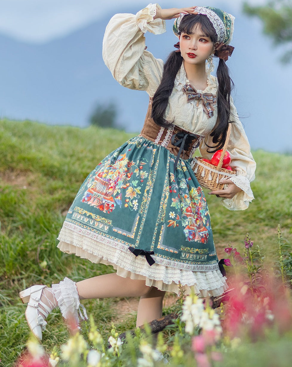 【予約販売】バイエルンの少女 カントリー風ジャンパースカート［ショートタイプ］