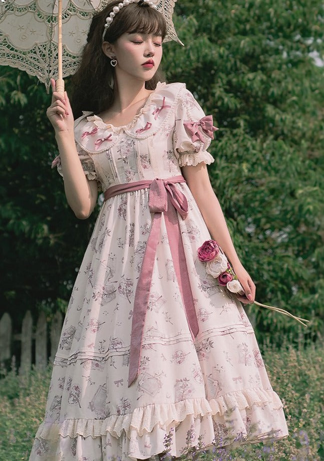 夏に着たい、涼しげな ピンク＆ブルー 半袖ドレス – ロリータ ...
