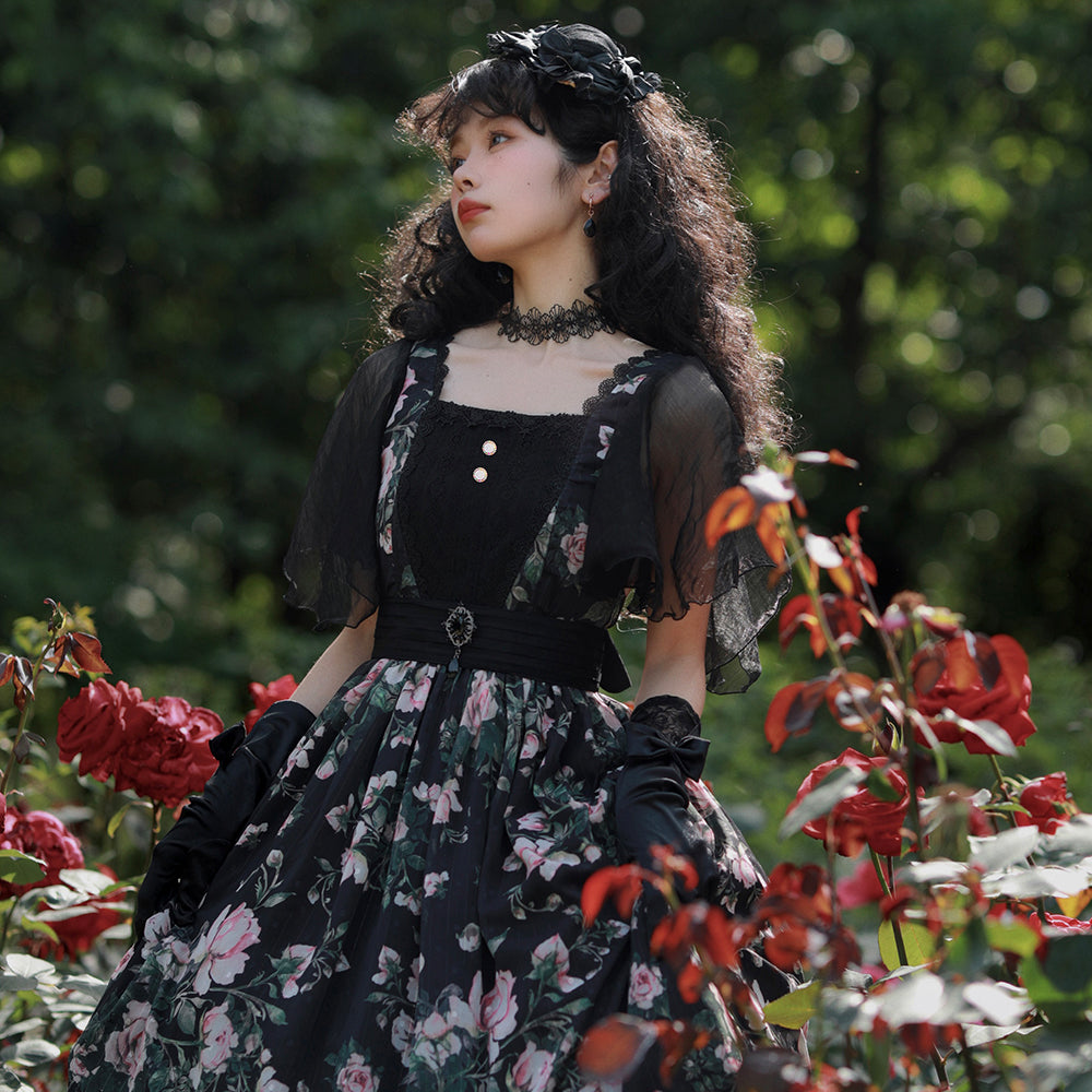【予約販売】Rose Garden フライングスリーブ クラロリ ワンピース