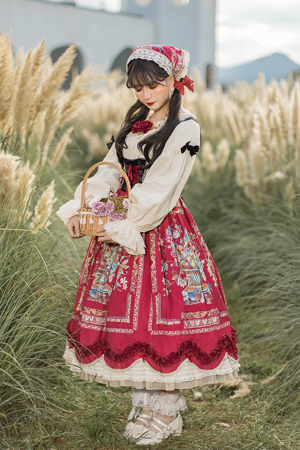 [Pre-order] Bavarian Girl Country-style Jumper Skirt [Long Type]
