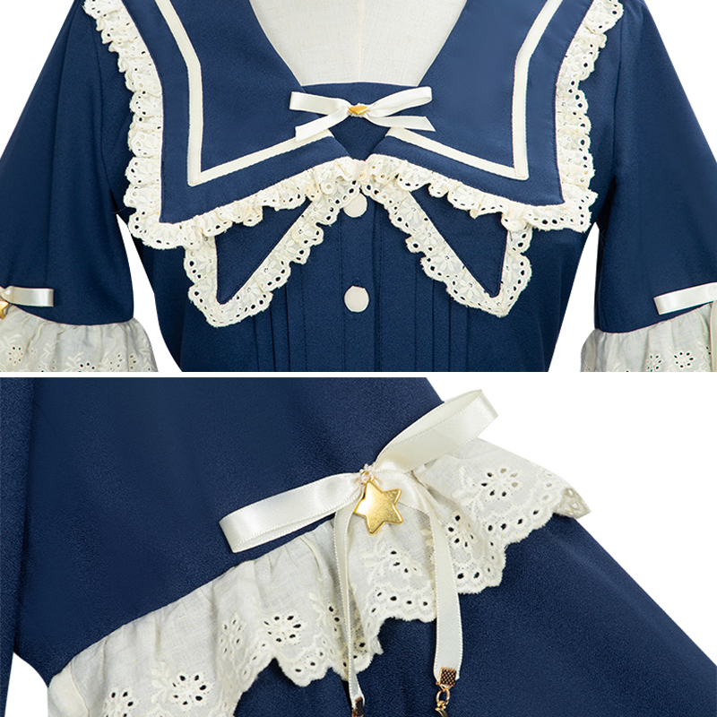 Ruffled Sailor Elegant Palace Print Lolita Dress