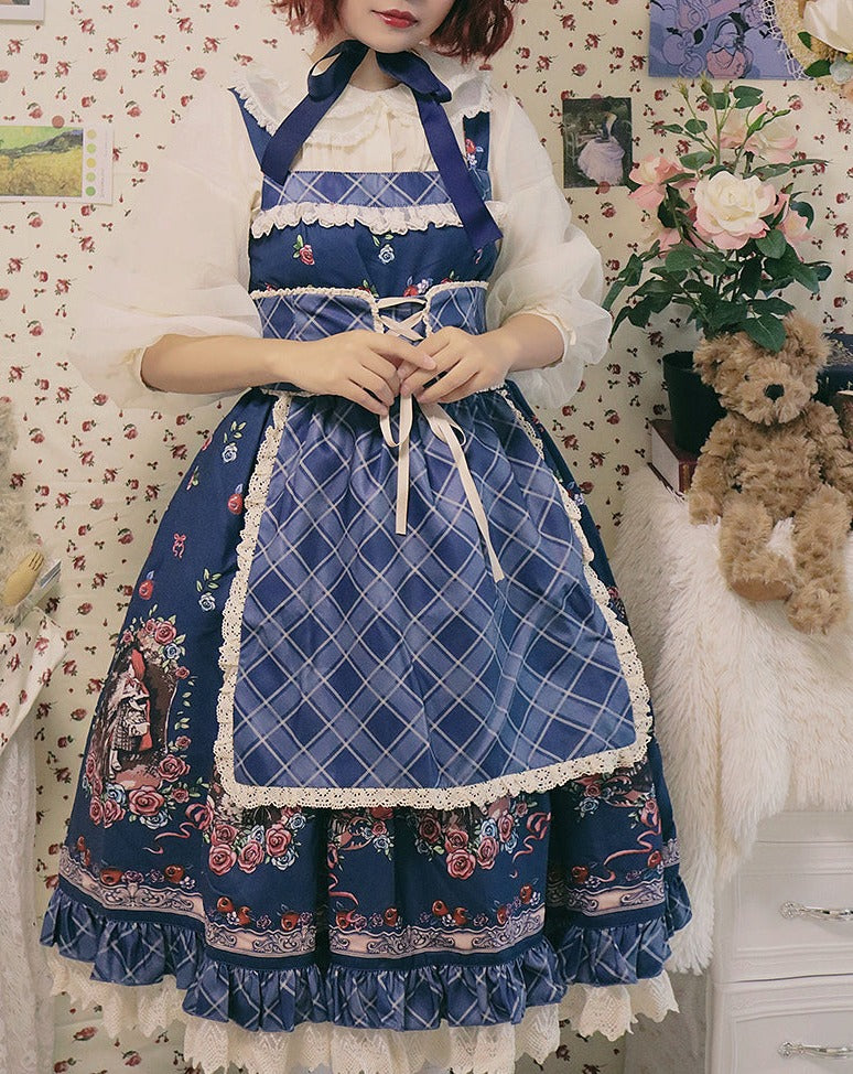 赤ずきんちゃんプリント ガーデンスタイル ジャンパースカート