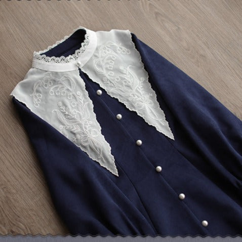 Suzuran's Embroidery Collar Classical Dress