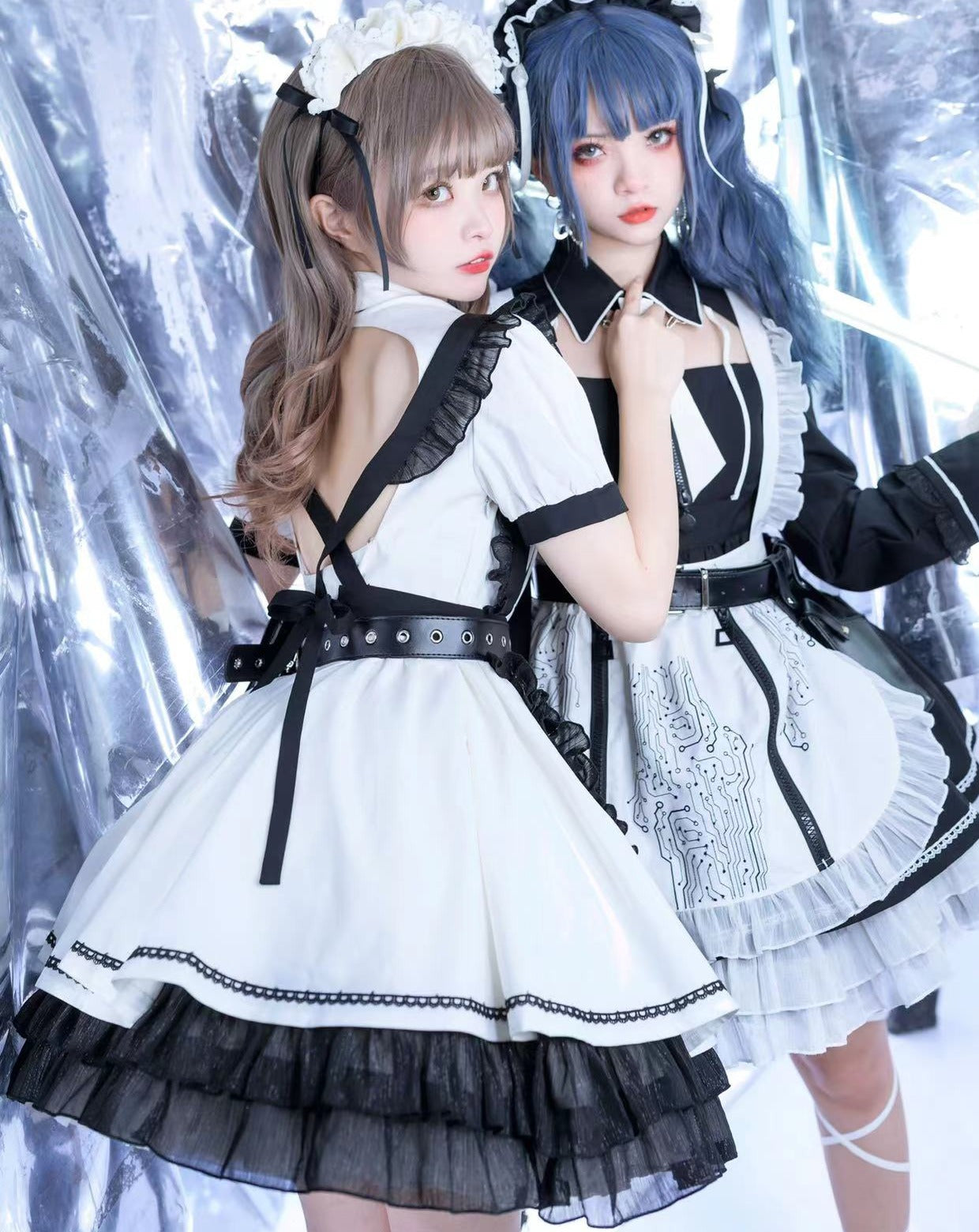【予約販売】SFメイド ゴスロリエプロン付き半袖ワンピース
