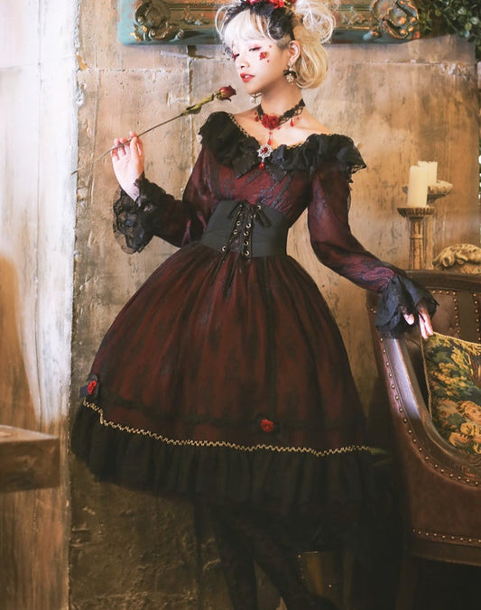 Dark Elegant Gothic Lolita Dress at Dusk