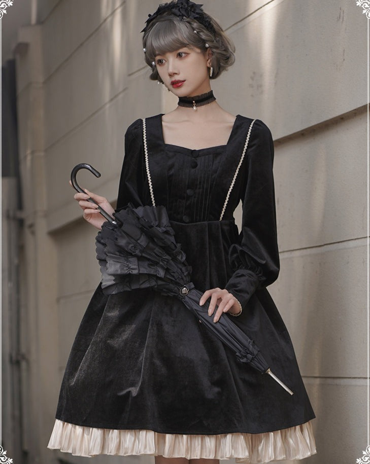 [Pre-order] Velvet elegant classical dress