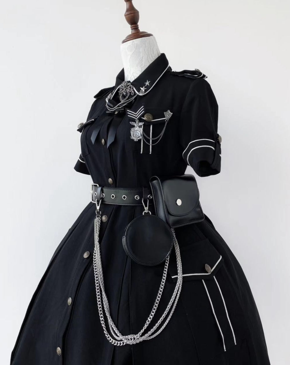 [Pre-order] Military Lolita Dark Gothic Short Sleeve Dress