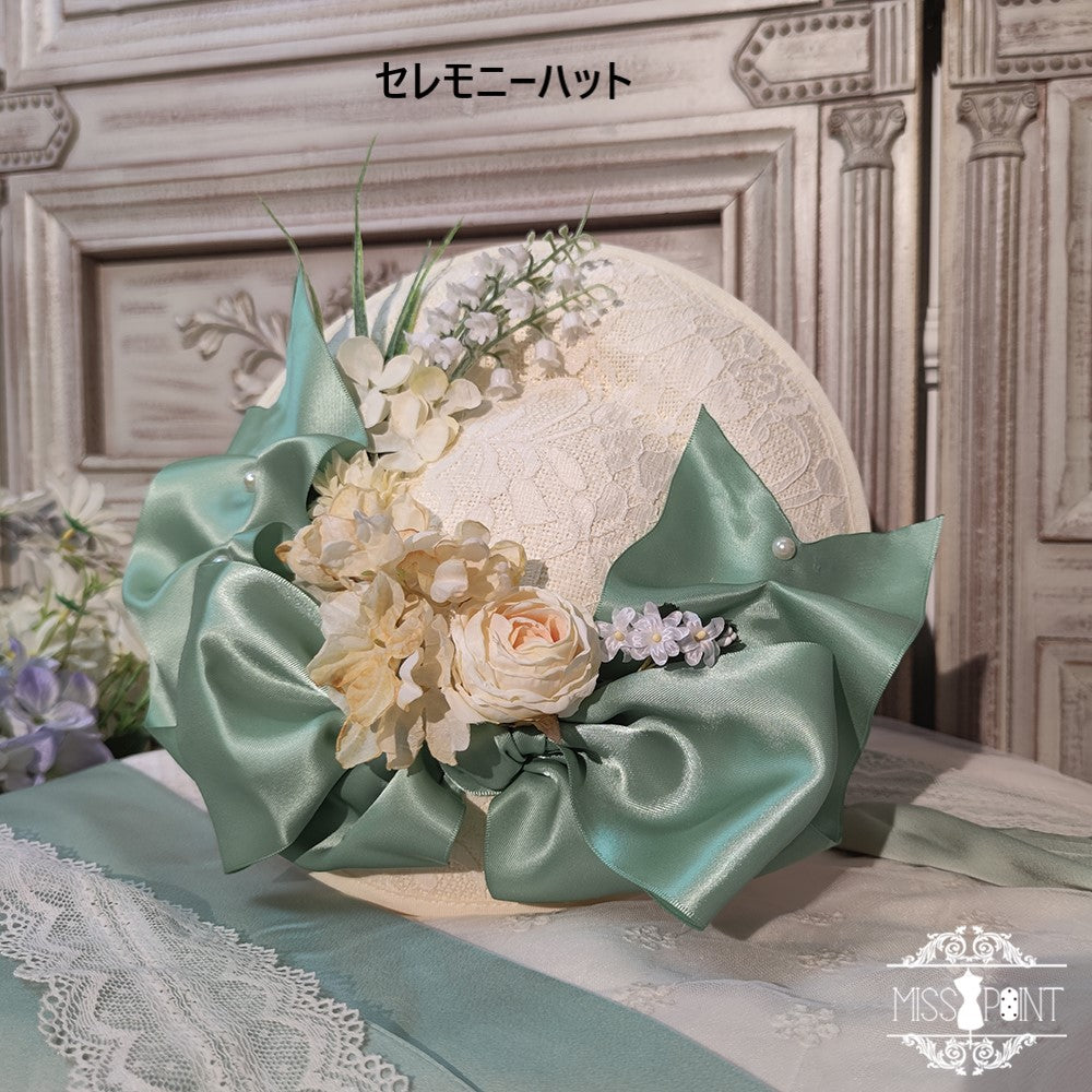 【同時購入のみ】鈴蘭の花刺繍 ボンネット・帽子・カチューシャ