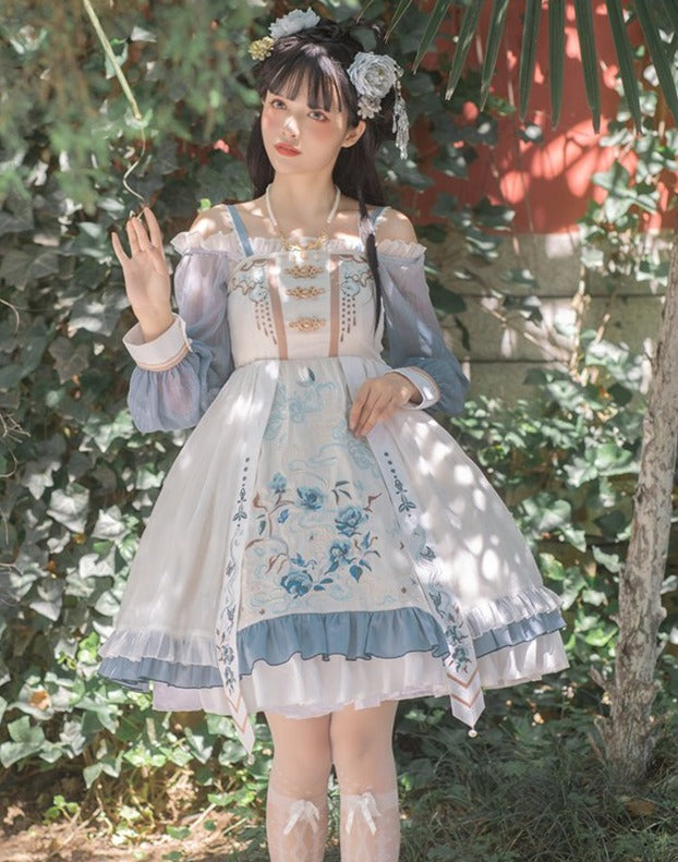 栀】LO1137 lolita オリジナル 洋服ロリータ スカート 上下セット 