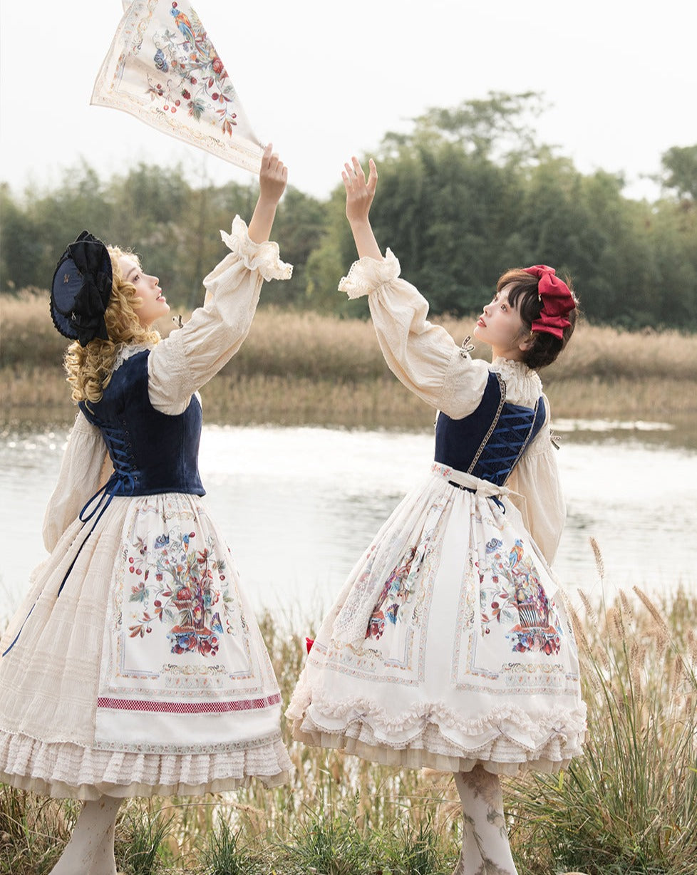 [Pre-order] Bavarian Girl Country-style Jumper Skirt [Long Type]