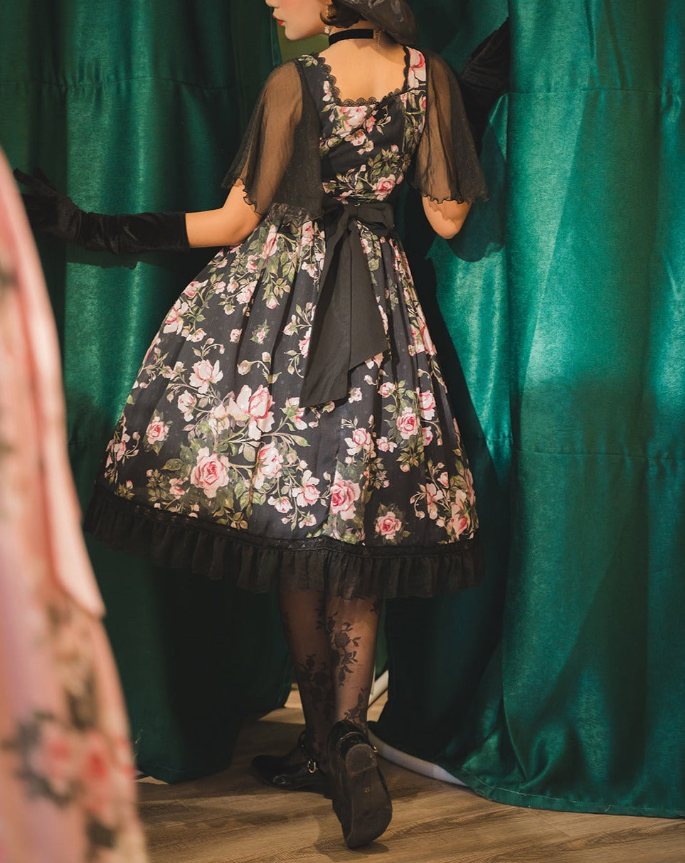 【予約販売】Rose Garden フライングスリーブ クラロリ ワンピース