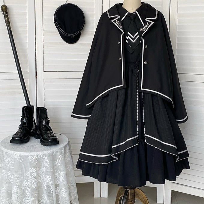 [Partial pre-order sale] Military uniform shawl cloak military lolita dress